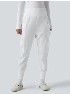 Halara High Waisted Foldover Pocket Harem Fleece Casual Cargo Joggers